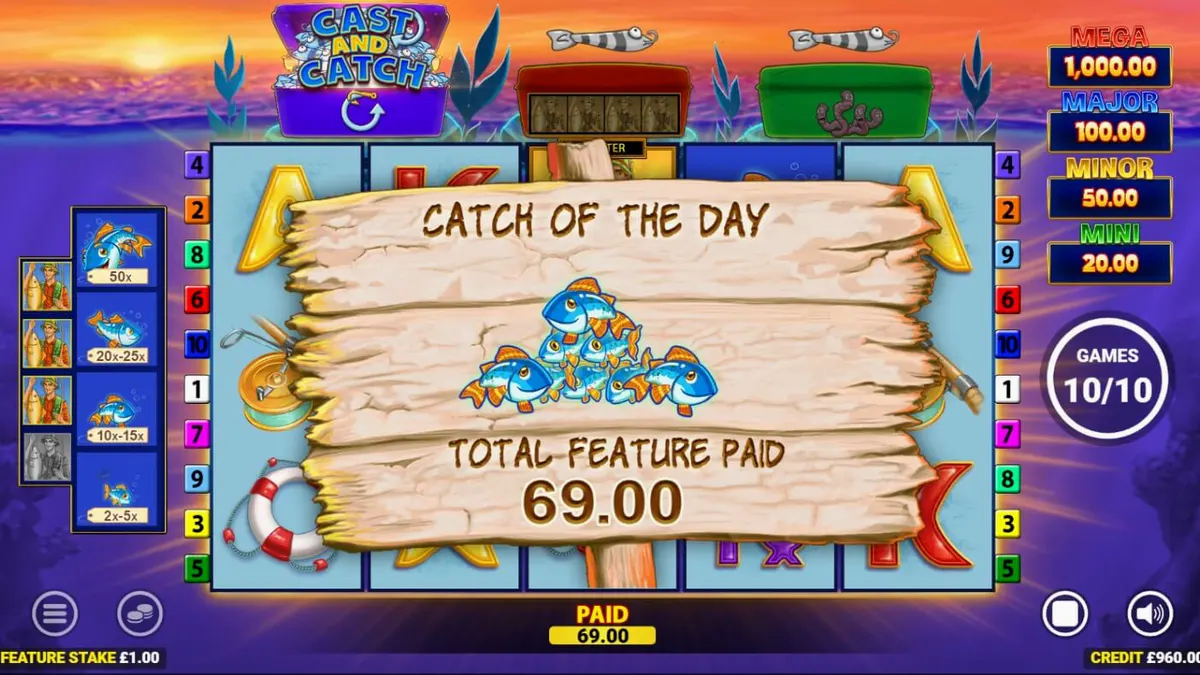 Fishin Frenzy Lure Em’ In slot game interface
