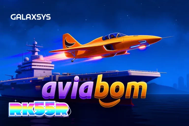 Tampilan antarmuka permainan Aviabom dengan grafis pesawat dan elemen penerbangan.